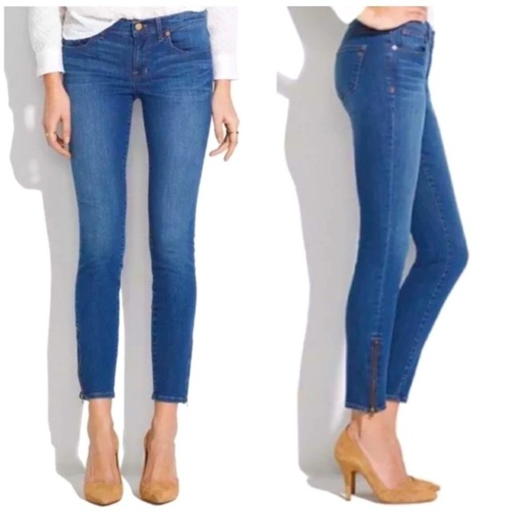 Madewell Denim - Madewell Blue Skinny Zipper Ankle Denim Jeans Size 30